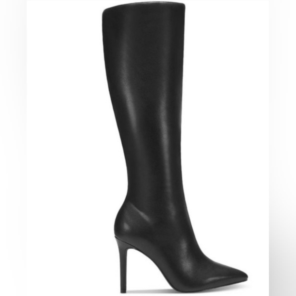 INC International Concepts Rajelp Black Pointed Toe Stiletto Knee High Boots 9W